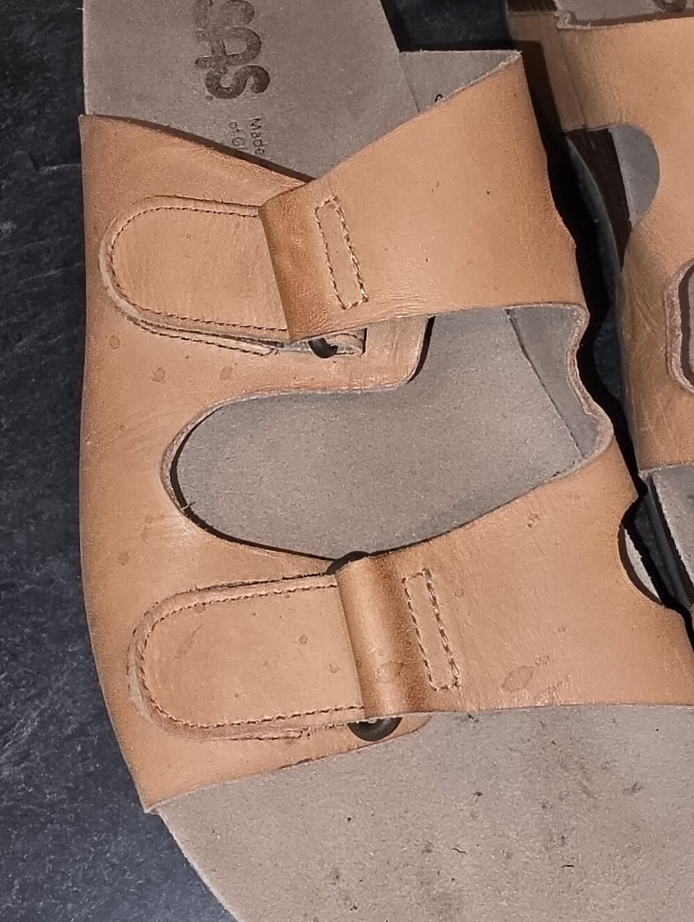 SAS Women’s Size 9 Tan Leather Dual-Strap Slide Sandals - Picture 3 of 7